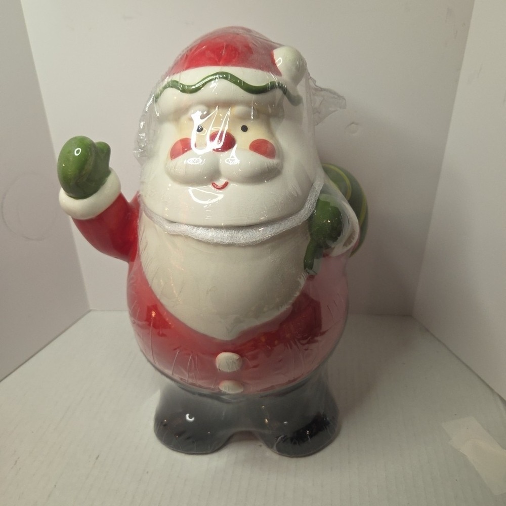 Home Santa Claus Christmas Cookie Jar 11.5" Ho Ho Ho